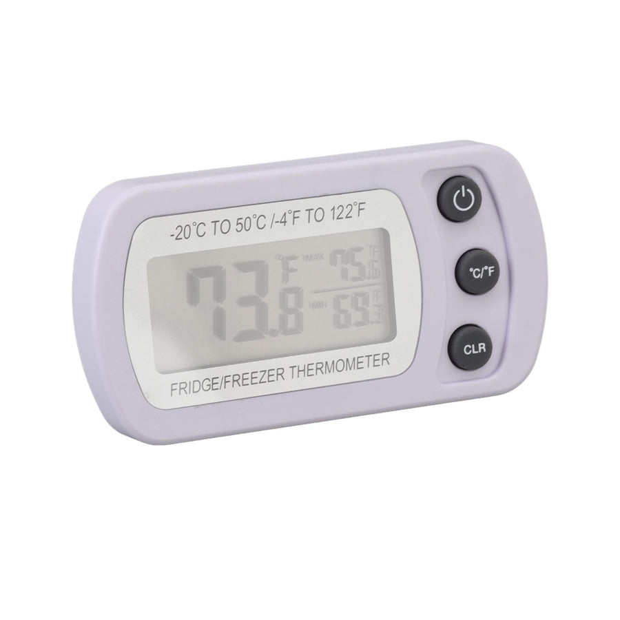 Refrigerator Thermometer Memory Function ABS Body White °C °F Switched Small Compact Digital Freezer Thermometer with Hook