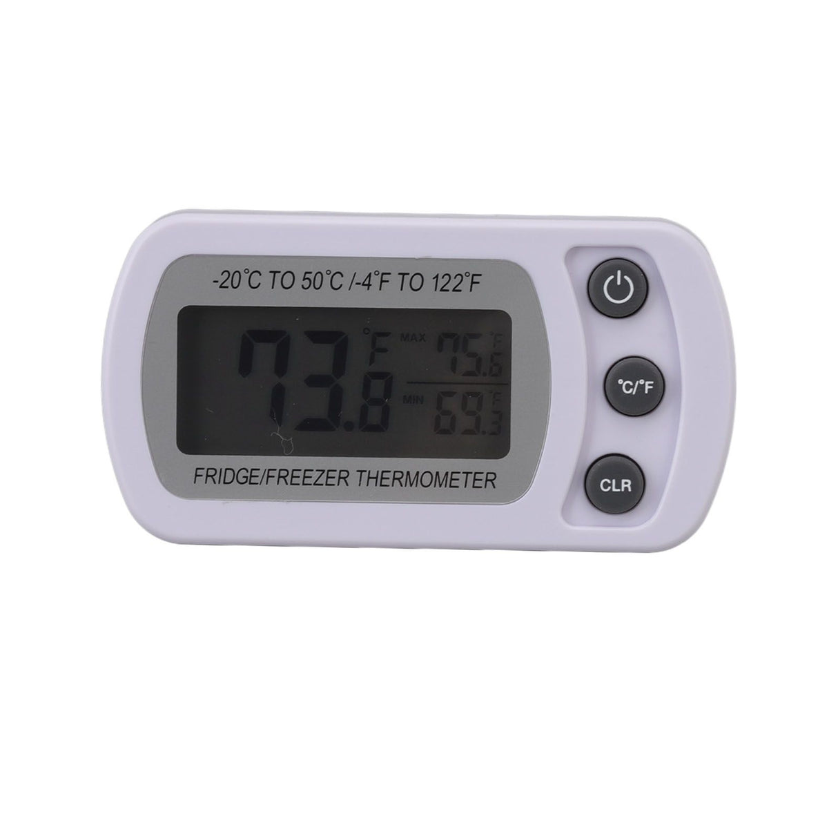 Refrigerator Thermometer Memory Function ABS Body White °C °F Switched Small Compact Digital Freezer Thermometer with Hook