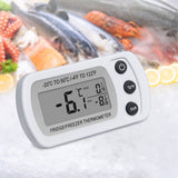 Refrigerator Thermometer Memory Function ABS Body White °C °F Switched Small Compact Digital Freezer Thermometer with Hook - Extra Image