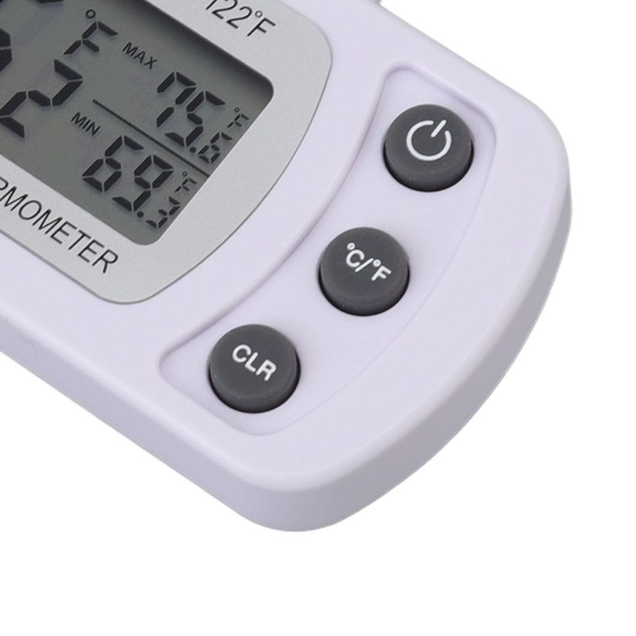 Refrigerator Thermometer Memory Function ABS Body White °C °F Switched Small Compact Digital Freezer Thermometer with Hook