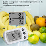 Refrigerator Thermometer Memory Function ABS Body White °C °F Switched Small Compact Digital Freezer Thermometer with Hook