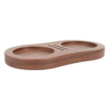 Coffee Tamper Holder Stand Wooden Coffee Powder Tamping Station Base 51mm 53mm 58mm Universal - Front View