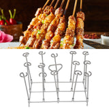Fryer Skewer Stand Uniform Cooking Rust Resistance Stainless Steel Vertical Skewer Stand for Chicken Meat