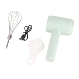 Electric Hand Mixer Automatic USB Rechargeable Portable Cordless Handheld Mixer for Baking Cake Egg Cream Light Cyan