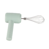 Electric Hand Mixer Automatic USB Rechargeable Portable Cordless Handheld Mixer for Baking Cake Egg Cream Light Cyan - 45-Degree Angle
