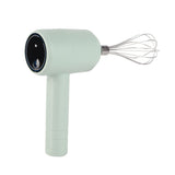 Electric Hand Mixer Automatic USB Rechargeable Portable Cordless Handheld Mixer for Baking Cake Egg Cream Light Cyan