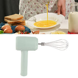 Electric Hand Mixer Automatic USB Rechargeable Portable Cordless Handheld Mixer for Baking Cake Egg Cream Light Cyan