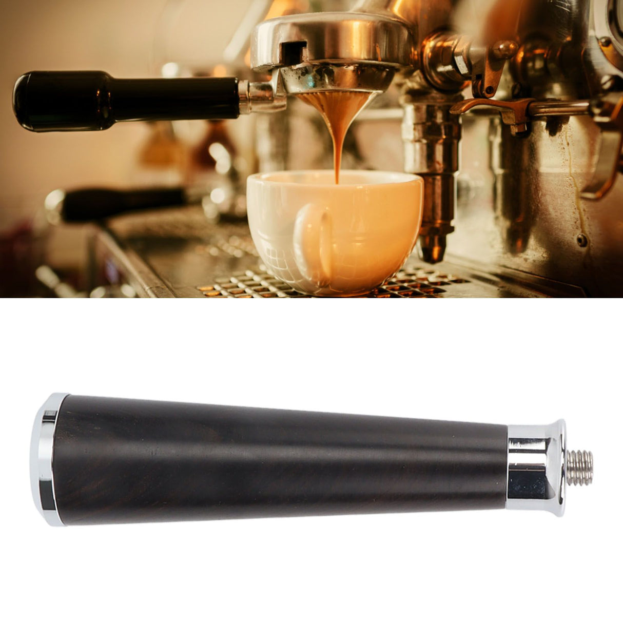 Coffee Portafilter Handle M10 Round Bottom Ebony Coffee Machine Replacement Accessory