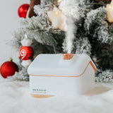 Snow House Mini Humidifier USB Nano Atomization Humidifier with Night Light for Living Room Bedroom Plug In White