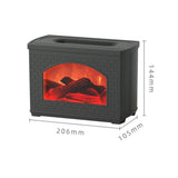 270ml Mist Humidifier Simulated Fireplace Design Power Off Protection Fire Diffuser for Home Black - Extra Image