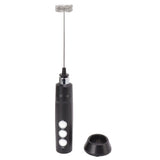 Electric Tumbler Stirrer Rechargeable Handheld Mini Foam Maker for Coffee Egg Hot Chocolate Black - Side View