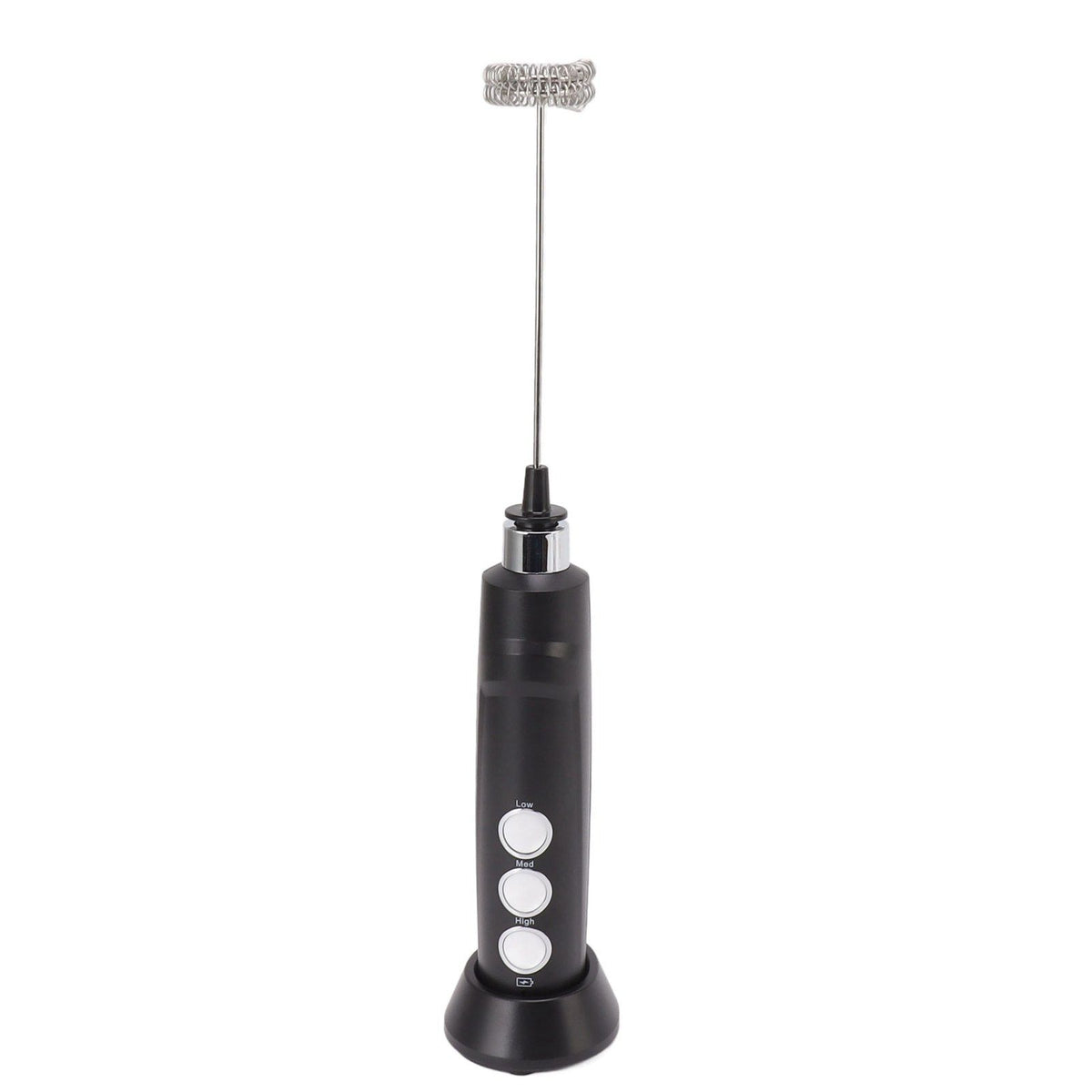 Electric Tumbler Stirrer Rechargeable Handheld Mini Foam Maker for Coffee Egg Hot Chocolate Black