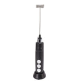 Electric Tumbler Stirrer Rechargeable Handheld Mini Foam Maker for Coffee Egg Hot Chocolate Black - Top-Down View