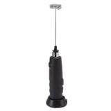 Electric Tumbler Stirrer Rechargeable Handheld Mini Foam Maker for Coffee Egg Hot Chocolate Black - Rear View