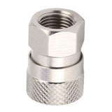 CO2 Refill Connector 304 Stainless Steel Gas Filling Adapter 1/8NPT Female Thread Coupling - Low Angle