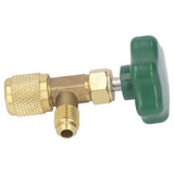 Air Conditioning Refrigerant Valve Copper ABS Leak Proof 1/4in SAE Refrigerant Tank Valve for Replacement - Close-Up Angle