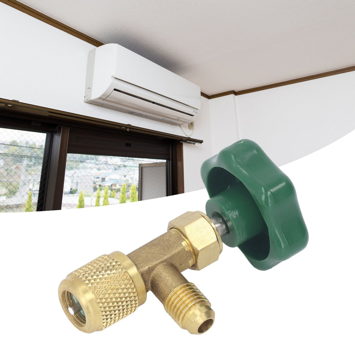 Air Conditioning Refrigerant Valve Copper ABS Leak Proof 1/4in SAE Refrigerant Tank Valve for Replacement