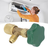 Air Conditioning Refrigerant Valve Copper ABS Leak Proof 1/4in SAE Refrigerant Tank Valve for Replacement