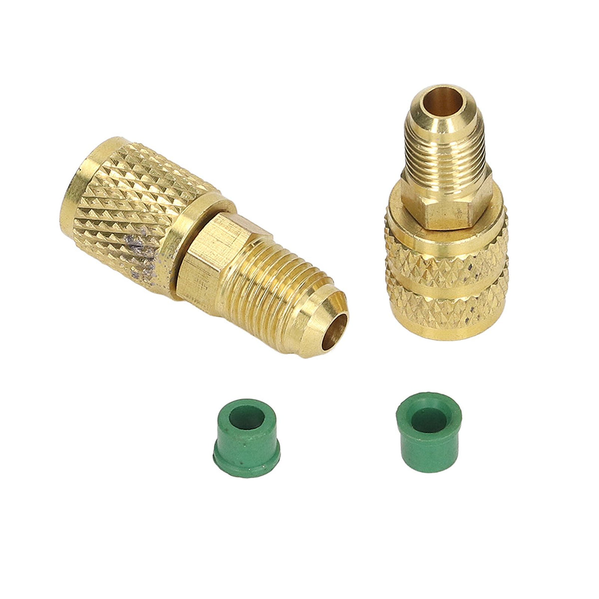 Refrigerant Adapter R22 M1/4SAE X F5/16SAE R410 M5/16SAE X F1/4SAE Copper Swivel Adapter