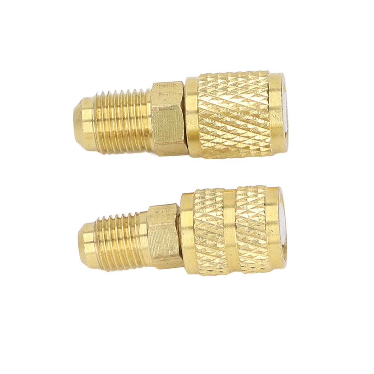 Refrigerant Adapter R22 M1/4SAE X F5/16SAE R410 M5/16SAE X F1/4SAE Copper Swivel Adapter