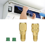 Refrigerant Adapter R22 M1/4SAE X F5/16SAE R410 M5/16SAE X F1/4SAE Copper Swivel Adapter