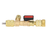 Valve Core Remover 1/4SAE 5/16SAE Port Air Conditioning Line Repair Tool for R12 R122 R410 - 45-Degree Angle