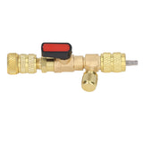 Valve Core Remover 1/4SAE 5/16SAE Port Air Conditioning Line Repair Tool for R12 R122 R410 - Rear View