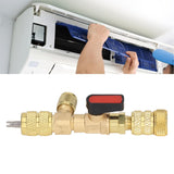 Valve Core Remover 1/4SAE 5/16SAE Port Air Conditioning Line Repair Tool for R12 R122 R410