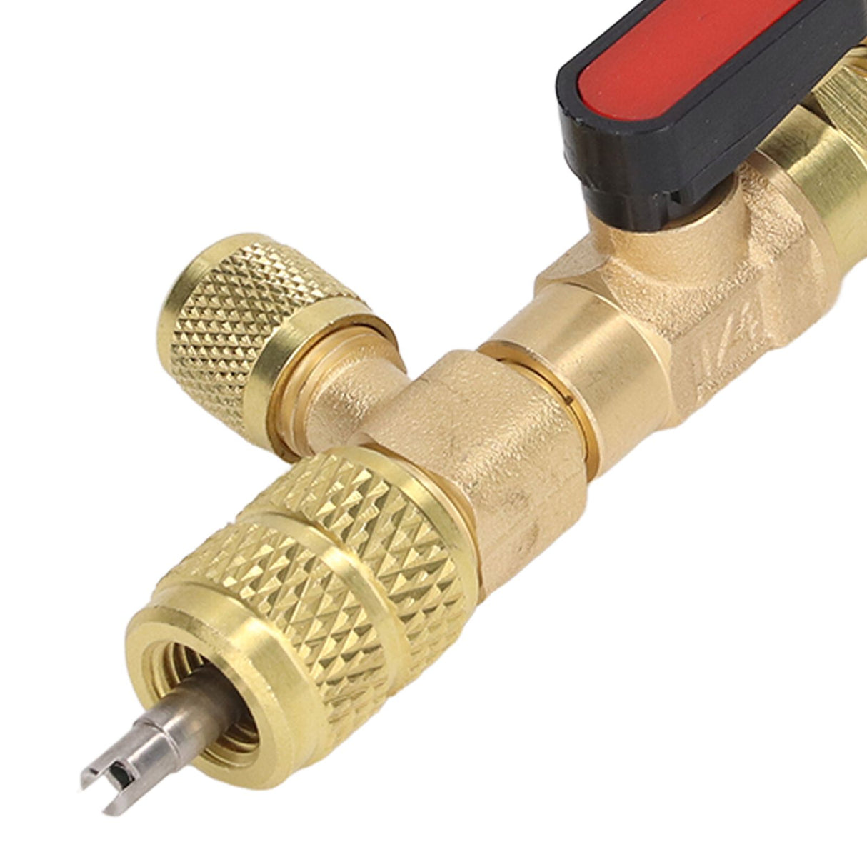Valve Core Remover 1/4SAE 5/16SAE Port Air Conditioning Line Repair Tool for R12 R122 R410