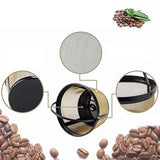 Coffee Filter Stainless Steel Coffee Machine Reusable Cone Coffee Filter Strainer Gold for Home