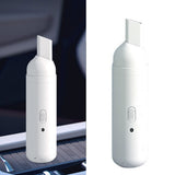 Car Vacuum Cleaner Low Noise USB Charging Mini Handheld Cordless Vacuum Cleaner White - 45-Degree Angle
