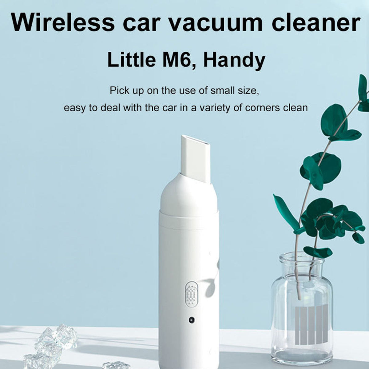 Car Vacuum Cleaner Low Noise USB Charging Mini Handheld Cordless Vacuum Cleaner White