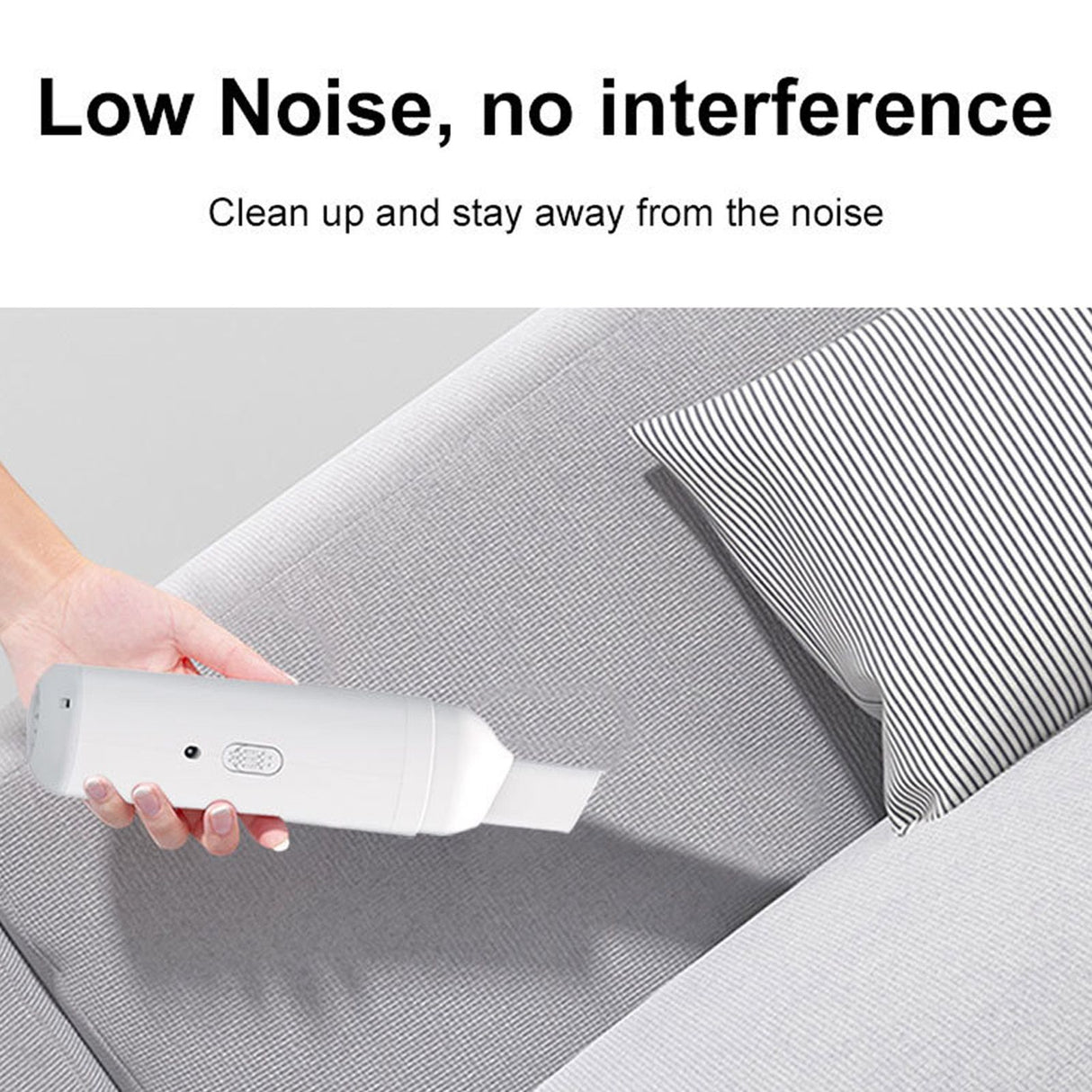 Car Vacuum Cleaner Low Noise USB Charging Mini Handheld Cordless Vacuum Cleaner White