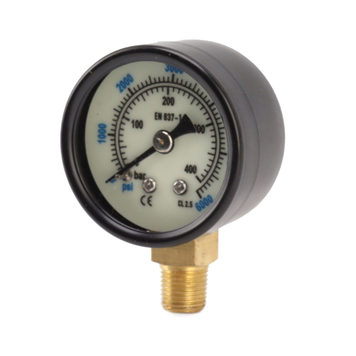 6000psi Dual Scale Pressure Gauge 1/8 Npt Connection Pressure Gauge Suitable For CO2 Aerated Bottle