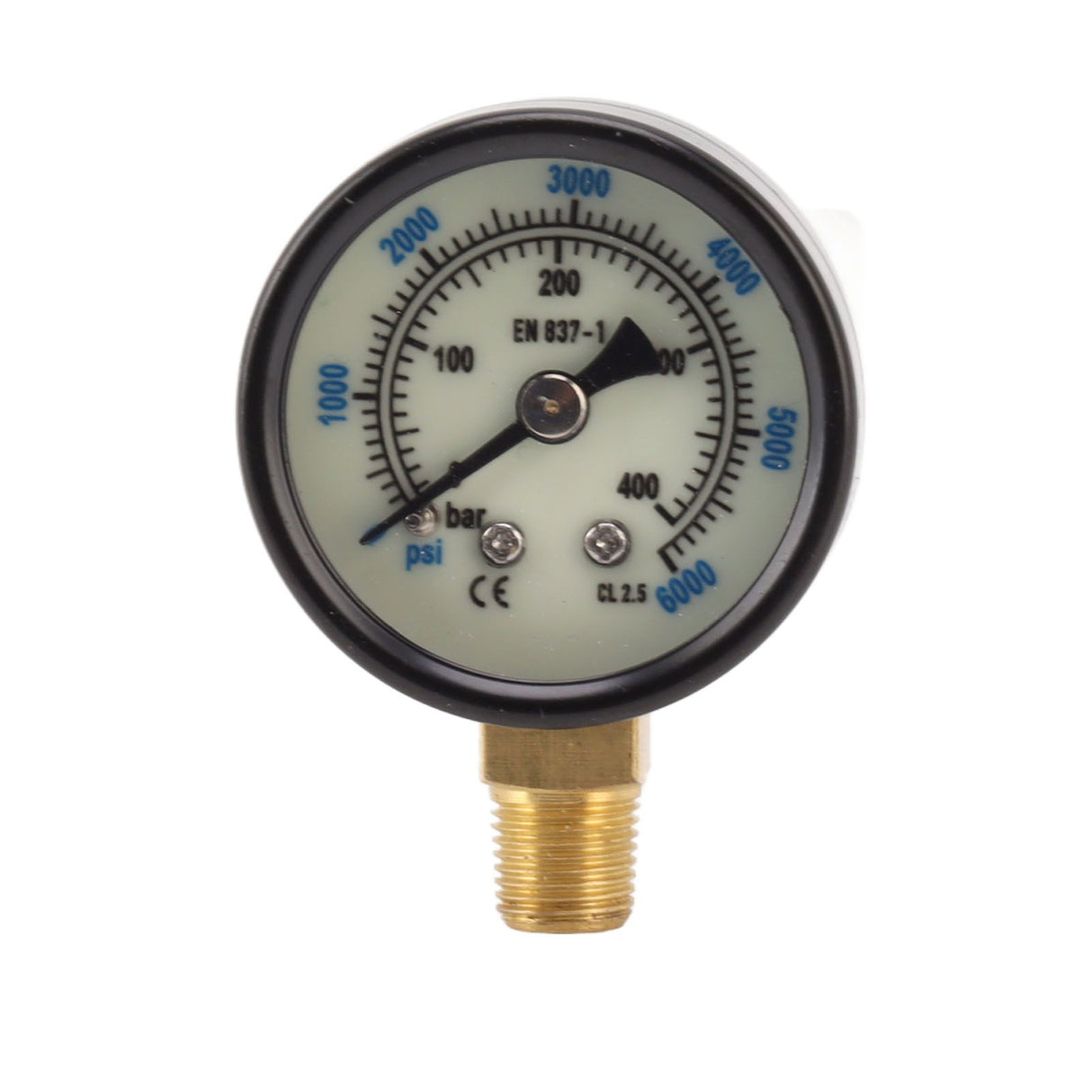 6000psi Dual Scale Pressure Gauge 1/8 Npt Connection Pressure Gauge Suitable For CO2 Aerated Bottle