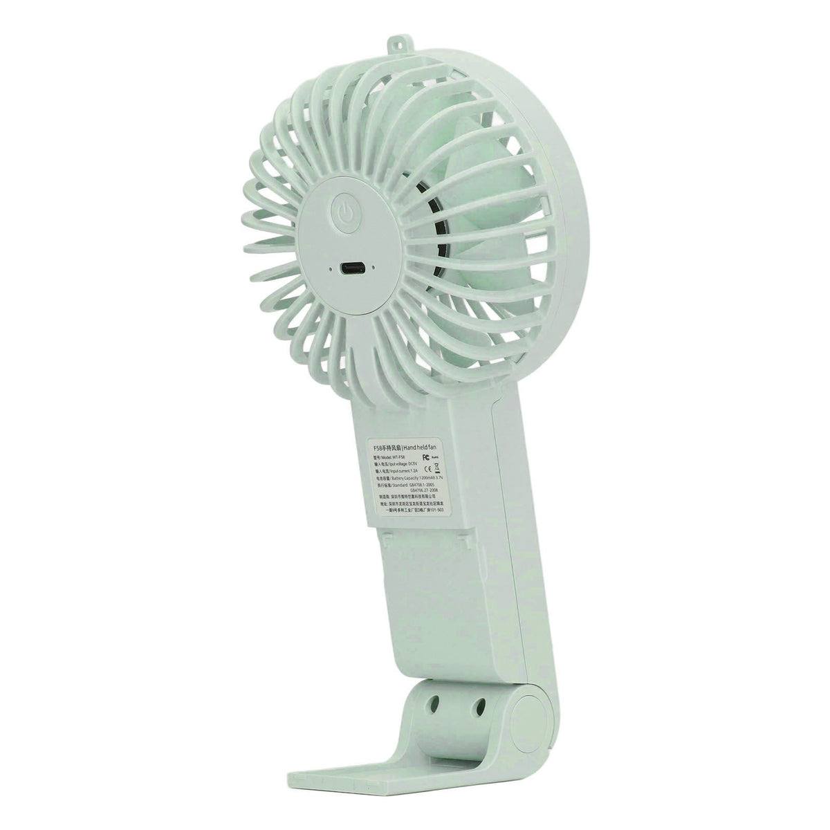 Mini Handheld Fan Foldable Portable Fan USB Rechargeable Fan For Home Office Travel Green