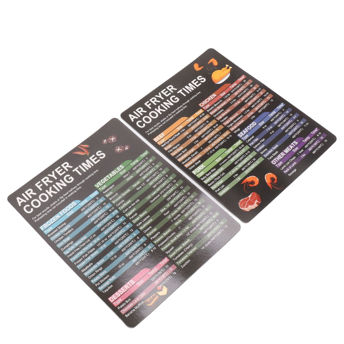 Fryer Magnetic Cheat Sheet Set Fryer Accessories Cook Times Quick Reference Guide For Cooking Frying