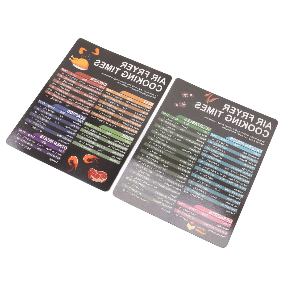 Fryer Magnetic Cheat Sheet Set Fryer Accessories Cook Times Quick Reference Guide For Cooking Frying