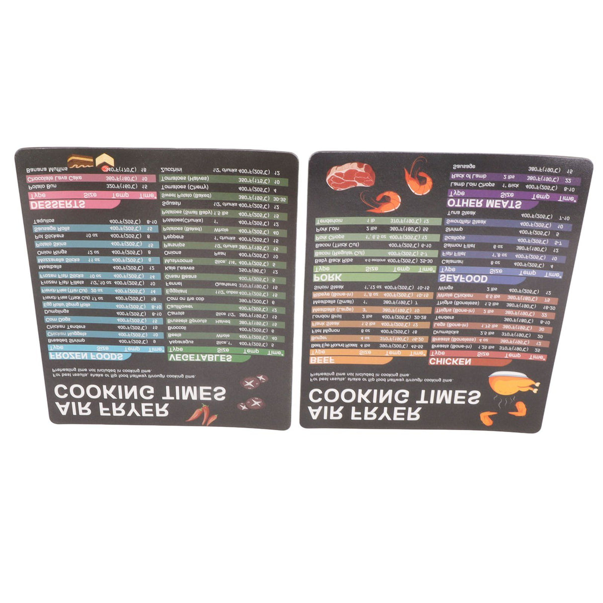 Fryer Magnetic Cheat Sheet Set Fryer Accessories Cook Times Quick Reference Guide For Cooking Frying