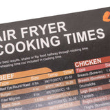 Fryer Magnetic Cheat Sheet Set Fryer Accessories Cook Times Quick Reference Guide For Cooking Frying