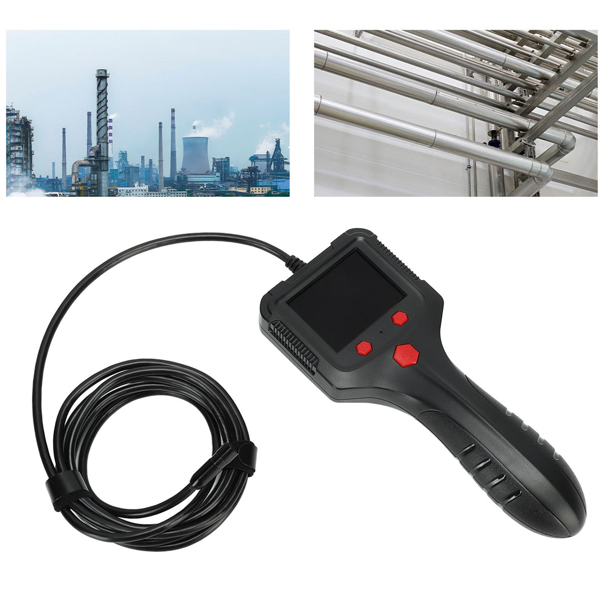 Endoscope Camera Industrial Endoscope 8mm 1080P HD Digital Borescope Inspection Camera with 2.4 Inch Display Screen