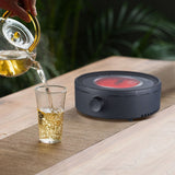 Silent Electric Tea Stove Small Ceramic Hot Plate for Boiling Water Making Coffee Knob Adjustment CN Plug - 45-Degree Angle