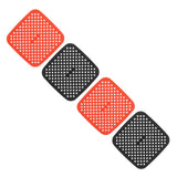 Reusable Air Fryer Mats Stick Proof Dishwasher Safe Oil Resistant Silicone Air Fryer Liner for Oven Red Black 4pcs 21cm/8.3in - Front View