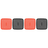 Reusable Air Fryer Mats Stick Proof Dishwasher Safe Oil Resistant Silicone Air Fryer Liner for Oven Red Black 4pcs 21cm/8.3in