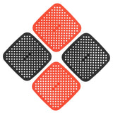 Reusable Air Fryer Mats Stick Proof Dishwasher Safe Oil Resistant Silicone Air Fryer Liner for Oven Red Black 4pcs 21cm/8.3in - 45-Degree Angle