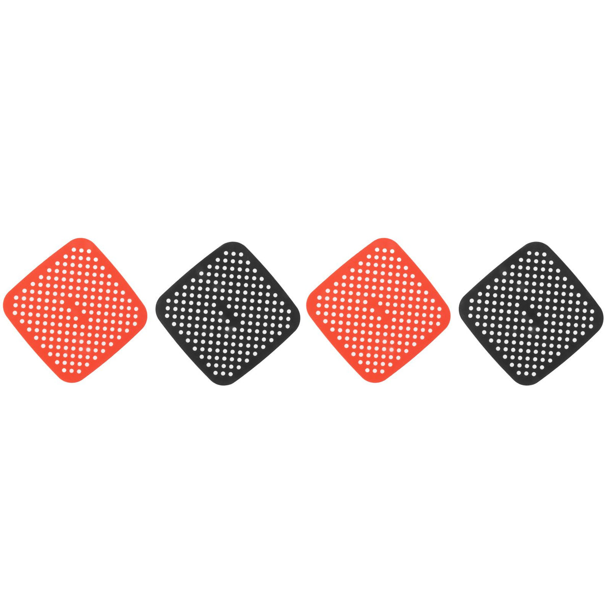 Reusable Air Fryer Mats Stick Proof Dishwasher Safe Oil Resistant Silicone Air Fryer Liner for Oven Red Black 4pcs 21cm/8.3in