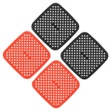 Reusable Air Fryer Mats Stick Proof Dishwasher Safe Oil Resistant Silicone Air Fryer Liner for Oven Red Black 4pcs 21cm/8.3in