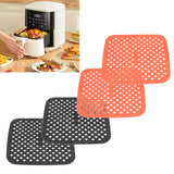 Reusable Air Fryer Mats Stick Proof Dishwasher Safe Oil Resistant Silicone Air Fryer Liner for Oven Red Black 4pcs 21cm/8.3in - Extra Image
