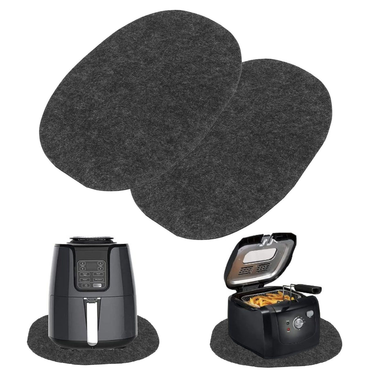 Appliance Heat Resistant Mat Cuttable Washable Countertop Protector Pad with Slider Function for Air Fryer 2pcs