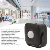 Entrance Welcome Doorbell Infrared Motion Sensor Alarm Detector Audio Player for Shop Store Black